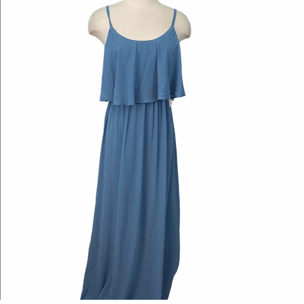 Show Me your Mumu Elegant Blue Off-Shoulder Maxi Dress - Picture 2 of 7